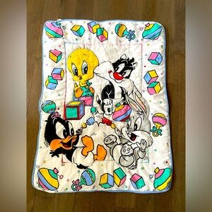 1993 vintage looney tunes baby blanket